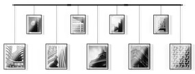 Czarne metalowe ramki ścienne zestaw 9 szt. 223x77,5 cm Exhibit – Umbra