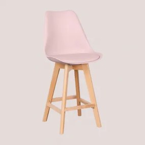 Zestaw 2 Wysokich Stołków 65 Cm Z Poduszką Ze Skóry Ekologicznej Nordic Toasted Almond - Sklum
