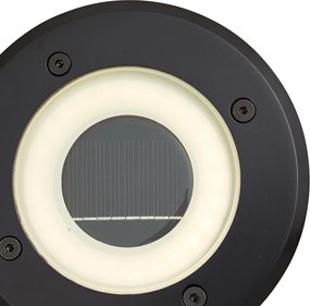 Nowoczesny reflektor gruntowy czarny z możliwością ładowania LED z solarem IP65 - Solyx
