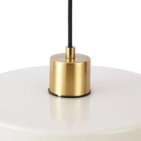 Retro Lampa Wisząca Złota z Beżowym Szkłem - Jina Retro Oswietlenie wewnetrzne