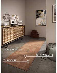 Brązowy wełniany chodnik tkany ręcznie 80x250 cm Wilhelmine – Villeroy&amp;Boch