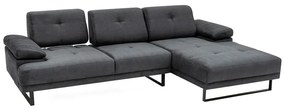 Ciemnoszara sofa narożna Artie Mustang, narożnik prawy