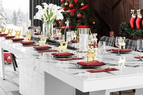 Stół w wysokim połysku Grande 160 Hubertus rozkładany do 412 marmur/biały