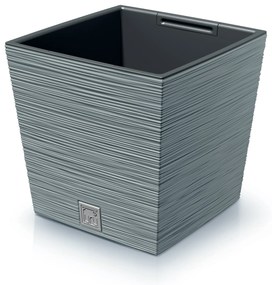 Donica ogrodowa kwadratowa Furu Square Low 29 cm szary PROSPERPLAST