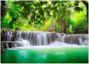 Obraz na szkle wodospadu w Kanchanaburi, Tajlandia (70x50 cm)