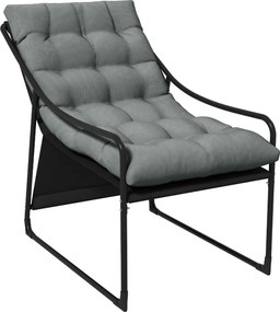 Outsunny Fotel Ogrodowy: Wygodne Siedzisko z Grubą Poduszką, Podłokietniki, Stylowy Design | Aosom PL