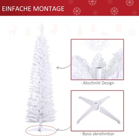 Choinka 390 gałązek jodła z plastikowym stojakiem, biały | Aosom PL