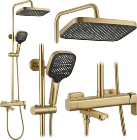 Zestaw Prysznicowy Rea Arlo Złoty Szczotkowany