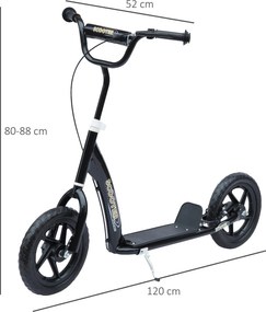 HOMCOM Hulajnoga miejska dziecięca Niebieska Dł 120xSzer 52xWys 80-88cm | Aosom PL