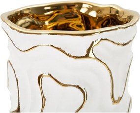 Ceramiczny wazon w biało-złotym kolorze (wysokość 25 cm) Adore – Mauro Ferretti