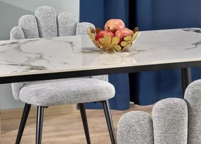 Stół Virgin 120x70 / 140x80 – luksusowy stół jadalniany ze spieku marmurowego z eleganckimi stalowymi nogami