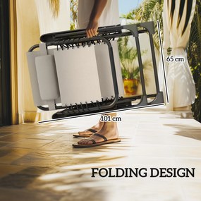 Outsunny Zestaw Ogrodowy 3-Częściowy z Leżakami i Stolikiem, Beżowy, 90x65x110 cm