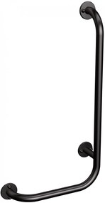 Uchwyt łazienkowy kątowy lewy czarny 60 x 30 cm