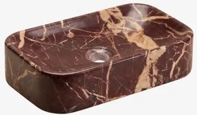 Umywalka Z Naturalnego Kamienia Francesca Czerwony Marmur Cherry Gold & 50 X 30 Cm - Sklum