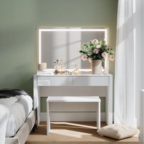 Toaletka biały wysoki połysk/biały 110x50x75.5 annabelle