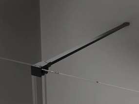 Mexen Velar ścianka prysznicowa rozsuwana Walk-in 140 x 200 cm, szron 8 mm, czarna - 871-140-000-33-70