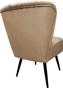 Fotel PRL tkanina Welur nogi metalowe : Kolor nogi - Czarna stożek, Kolor tkaniny - VELVET - MG06