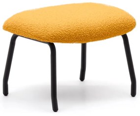 Musztardowy puf z materiału bouclé Belina – Kave Home