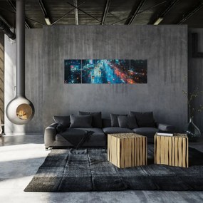 Obraz - Duże miasto, obraz olejny (170x50 cm)