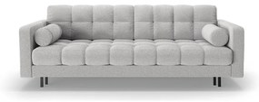 Jasnoszara rozkładana sofa ze schowkiem z materiału bouclé 222 cm Bali – Cosmopolitan Design