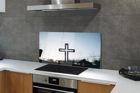 Szklany Panel Drewniany Krzyż