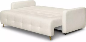 Nowoczesna sofa Elivo z funkcją spania i pojemnikiem na pościel w kolorze beżowym