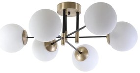 Lampa sufitowa w biało-złotym kolorze ze szklanym kloszem ø 15 cm Dolunay – Opviq lights