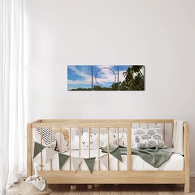 Obraz plaży (z zegarem) (90x30 cm)