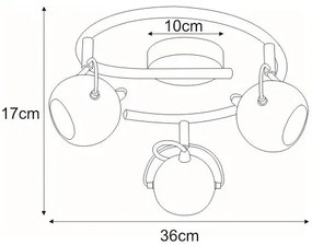 Biała lampa reflektorowa na okrągłym ramieniu - 3X S983 W8-F95