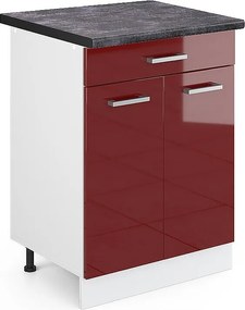 Szafka dolna do kuchni czerwony połysk 60x60x81.6 r-line