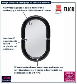 Czarne klasyczne lustro wiszące T3-P96