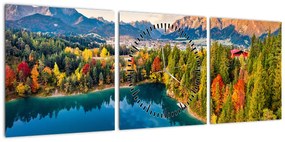 Obraz - Jezioro Urisee, Austria (z zegarem) (90x30 cm)