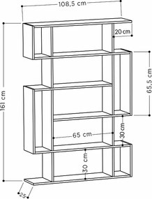 Nowoczesny regał na książki – 110 x 161 x 25,5 cm – Antracyt i Jasny Brąz – Melamina