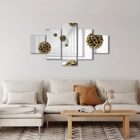 Abstrakcyjny obraz piłek do piłki nożnej (125x70 cm)
