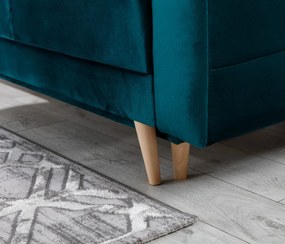 Sofa rozkładana z funkcją spania ASGARD VELVET zielona ELTAP