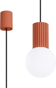 Pomarańczowa lampa wisząca ze szklanym kloszem ø 12 cm Orbital – Sollux