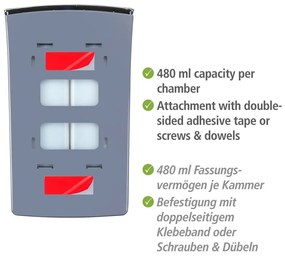 Biały ścienny plastikowy dozownik do mydła 0.96 l Tartas – Wenko