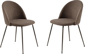 Zestaw 4 krzeseł z nowoczesnej brązowej tkaniny „Prince” z brązową tapicerką i nogami cm 50x52 81h