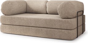 Masseno Sofa piankowa EIREN z funkcją spania, Kanapa z pianki do salonu, Bezmontażowa, Tkanina bucle – Beżowy QUELLE 05