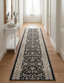 Antracytowy chodnik retro w perski wzór C7-H21