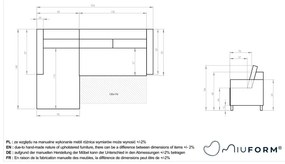 Beżowy sztruksowy rozkładany narożnik (lewostronny) Lofty Lilly – Miuform