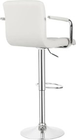 MIADOMODO Krzesło barowe 2 szt, z podłokietnikami, białe