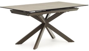 Brązowy rozkładany stół z ceramicznym blatem 90x160 cm Atminda – Kave Home
