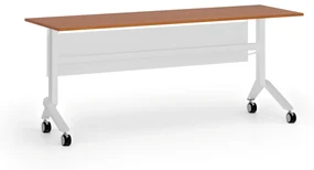 Mobilny stół PRIMO MOVE, 1800 x 600 mm, podstawa biała, czereśnia