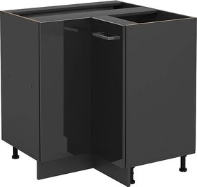 Szafka narożna antracyt wysoki połysk 75.6x46x81.6 r-line