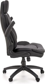 Szaro-czarny fotel gabinetowy Valerio Halmar