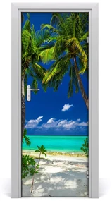 Naklejka na drzwi samoprzylepna Tropikalna plaża