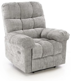 Fotel wypoczynkowy elektrycznie rozkładany popielaty AMORE