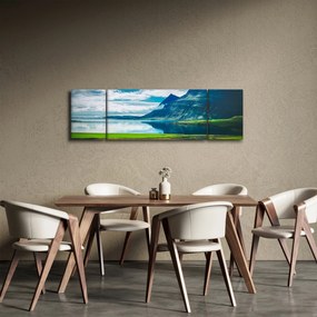 Obraz jeziora z górami (170x50 cm)