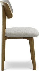 Jasnoszare krzesło z litego drewna Niu – Makamii